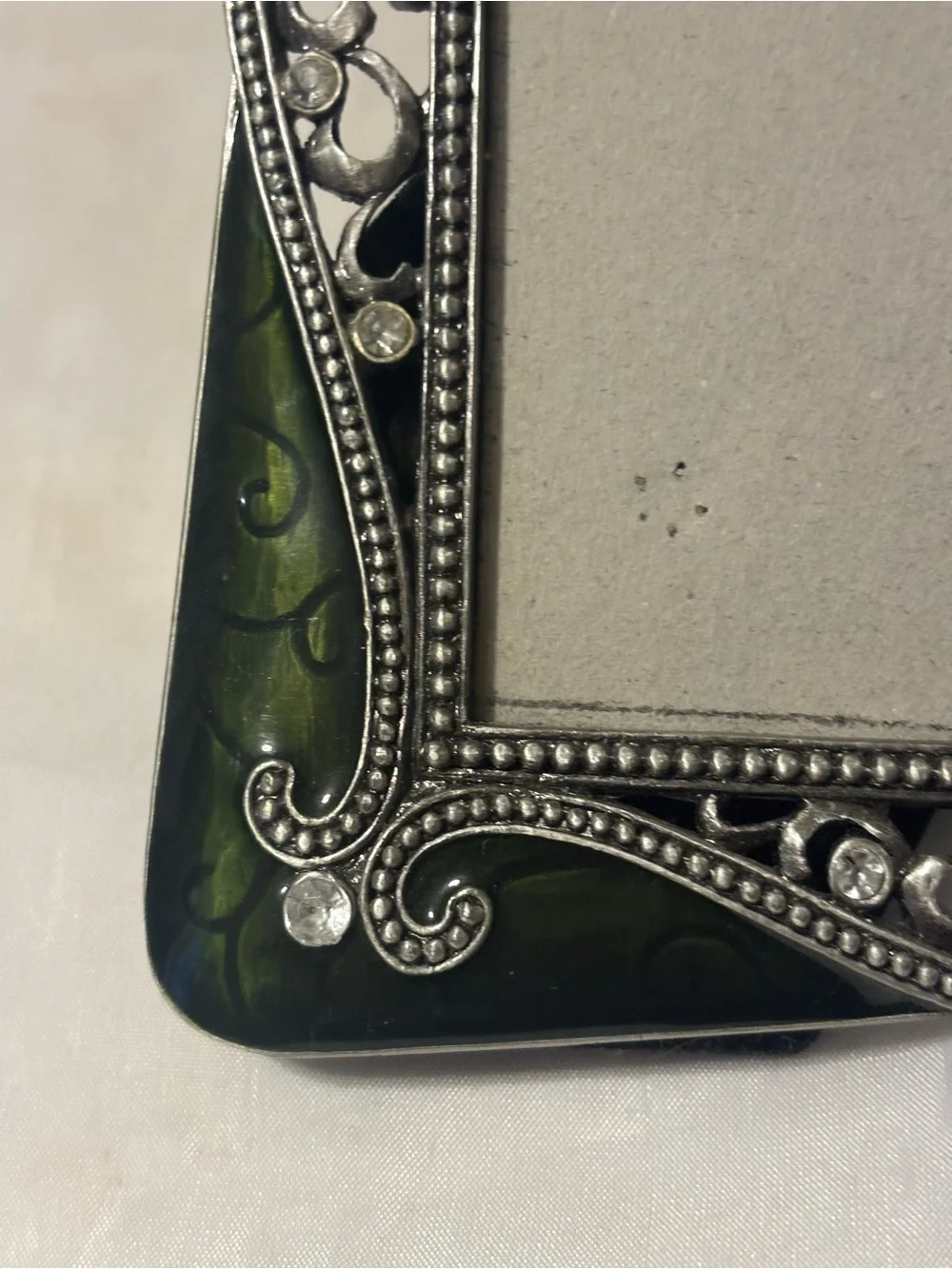 Decorative Green and Silver Ornate Picture Frame - Home Accents
